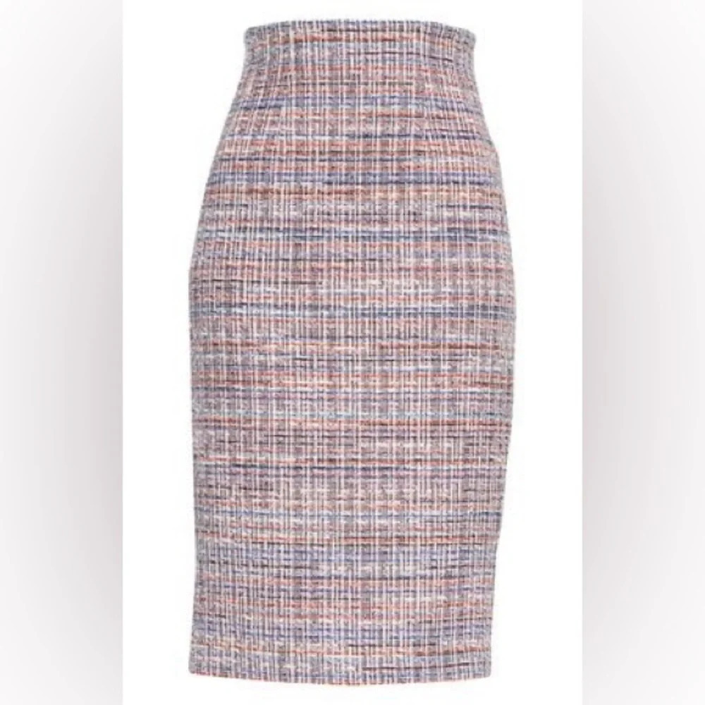 Veron­i­ca Beard Jo­da Mul­ti­col­ored Tweed Skirt Pink - Picture 6 of 13